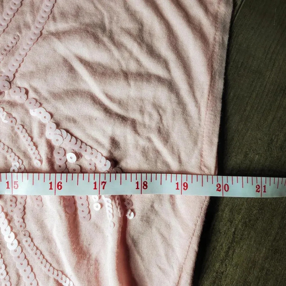 Love Tease Sequined Cotton Dolman Sleeve Blouse Pink Size Medium - Picture 5 of 11